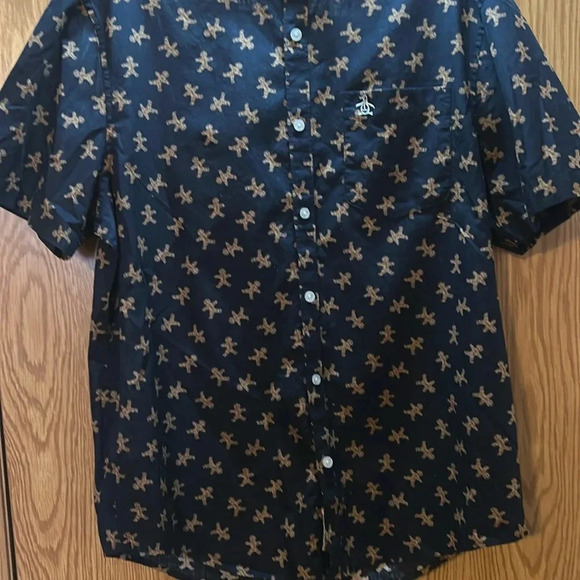 Original Penguin Other - Penguin Brand Boys Large Gingerbread Christmas Holiday Button Down Dk Blue